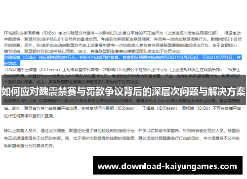 如何应对魏震禁赛与罚款争议背后的深层次问题与解决方案